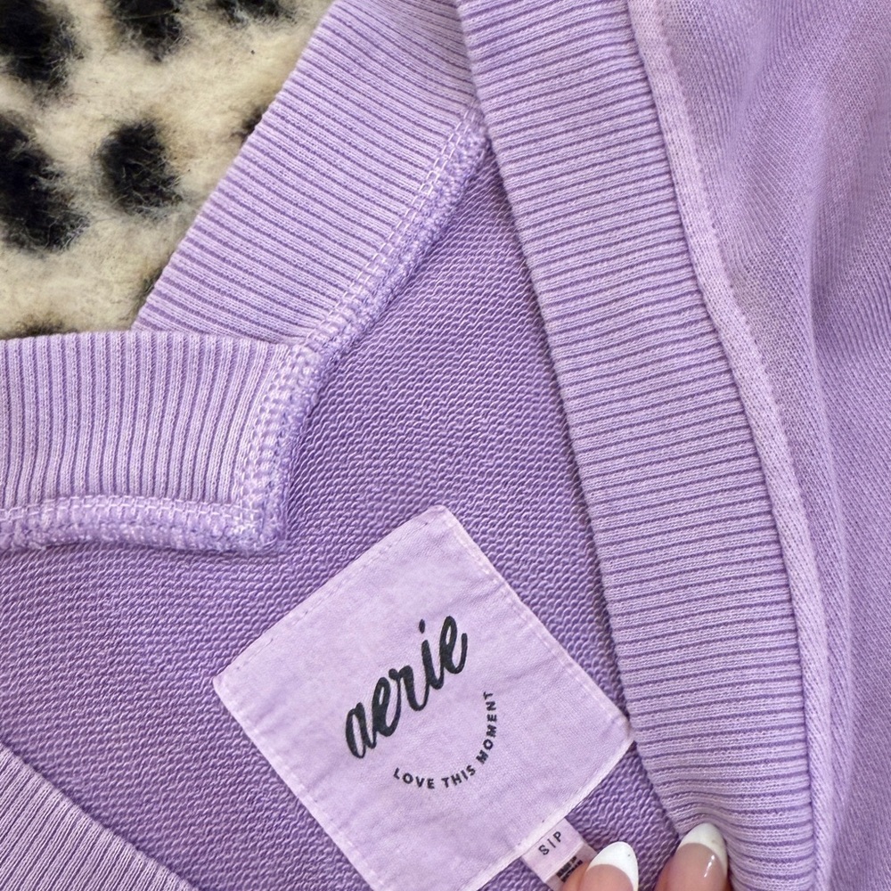 Aerie Women's Lavender V-Neck Sweater